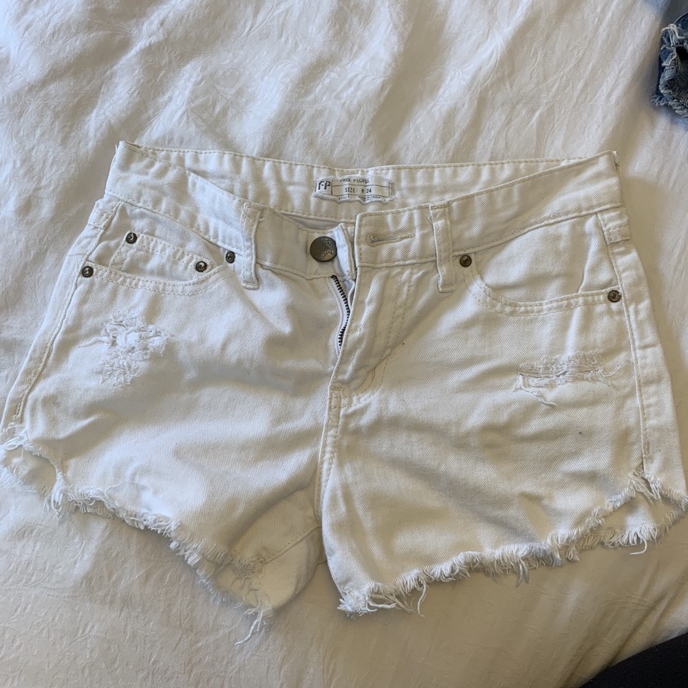 Free people white cutoff shorts